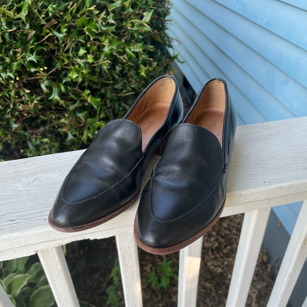 Madewell The Frances Leather Loafer in True Black size 7